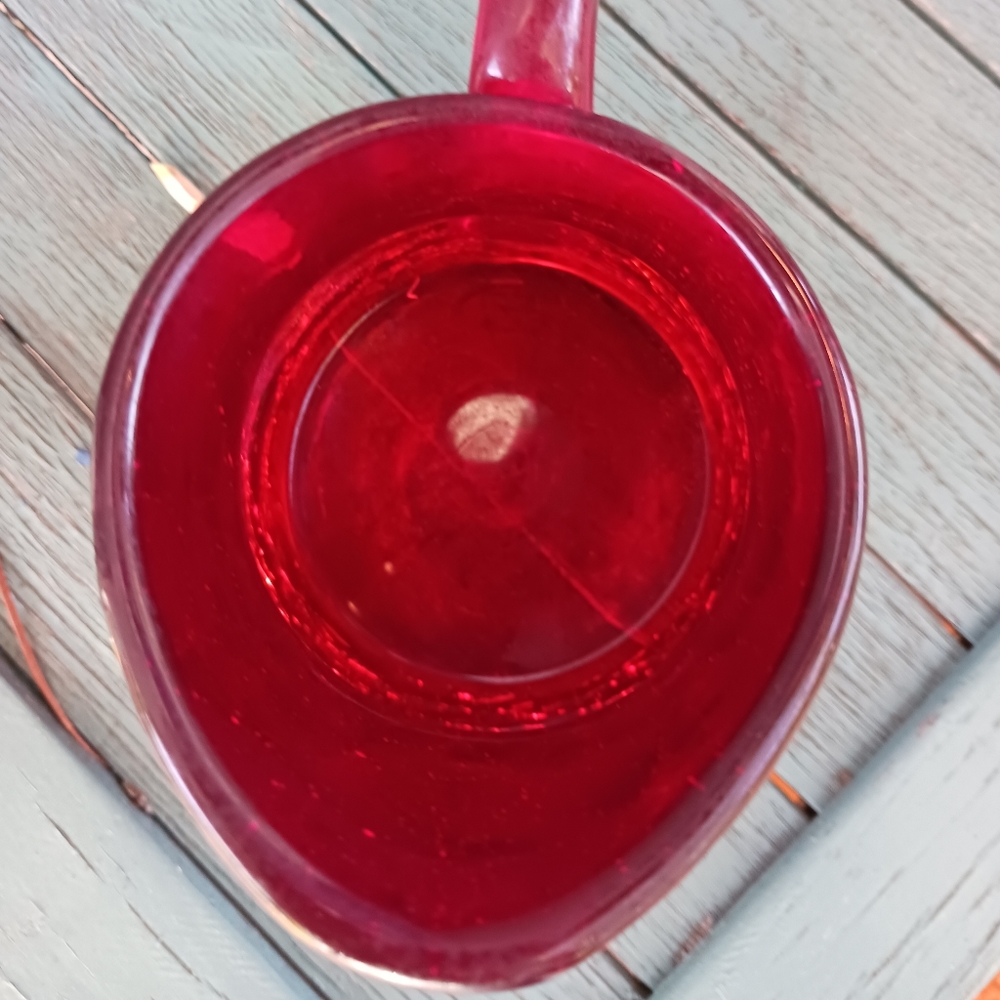 Vintage Mid Century Small Red Blenko Pitcher Vase - Picture 4 of 6